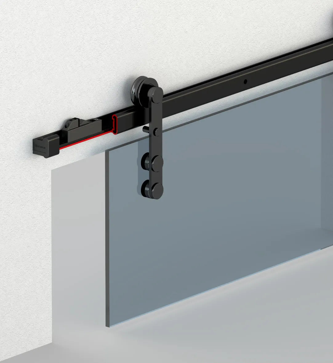 BARNDOOR 8921 - SLIDING GLASS DOOR [ STANDARD ] - SETBOX 1700 MM - BLACK