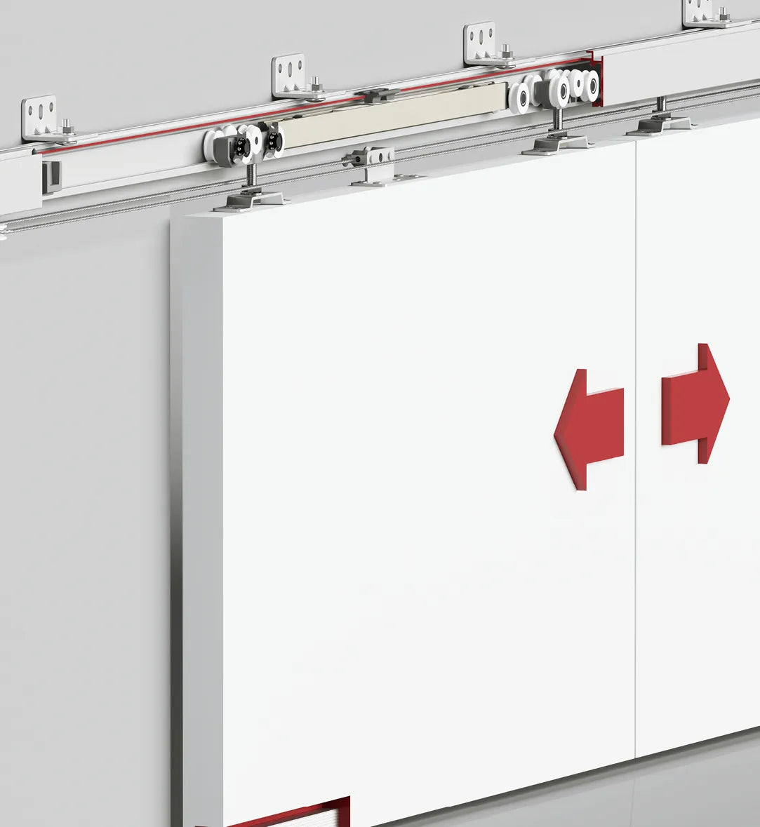 120 KG ADJUSTABLE FUNICULAR SLIDING DOOR SYSTEM - TWO WAY SOFT CLOSING