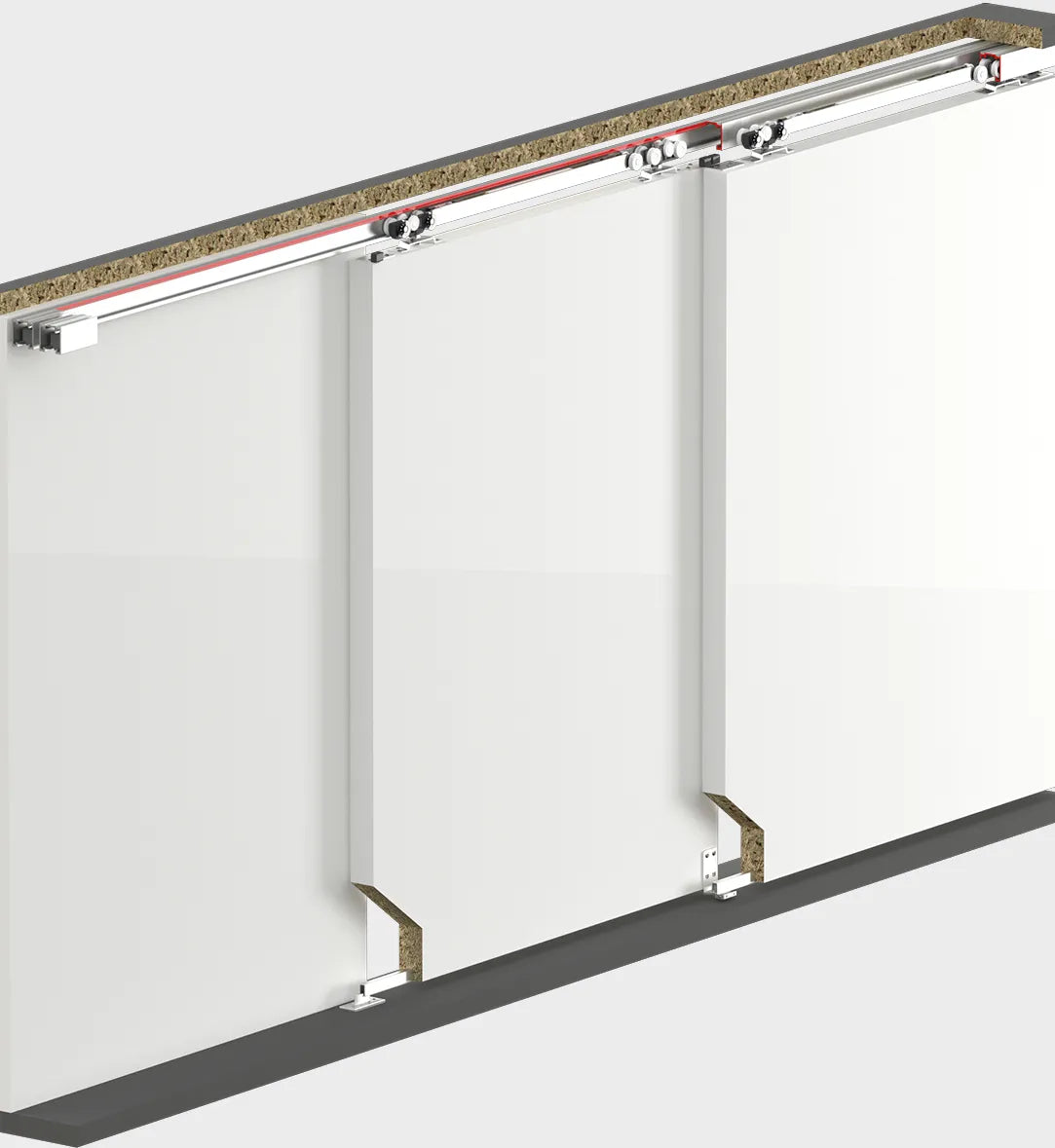 120 KG ADJUSTABLE TELESCOPIC FUNICULAR SLIDING DOOR SYSTEMS - TWO WAY SOFT