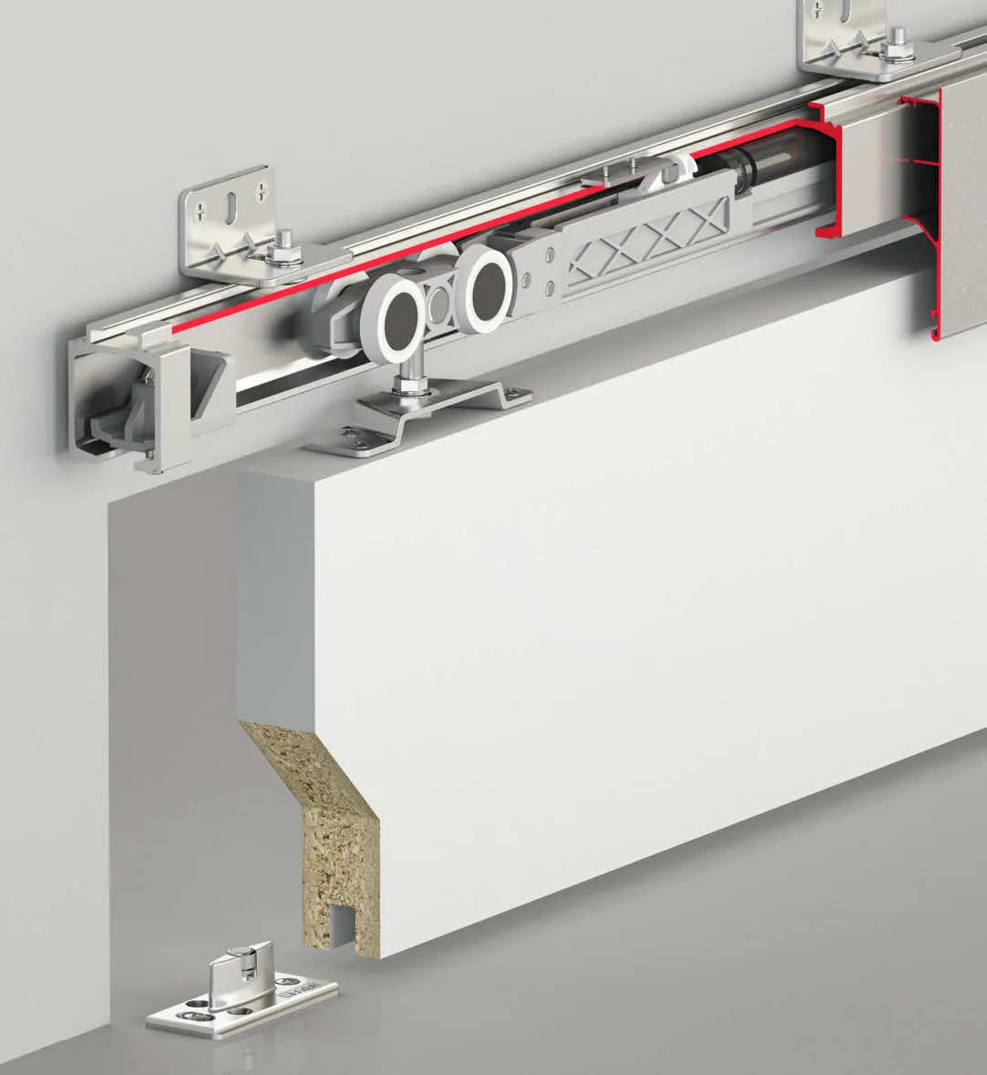 120 KG SLIDING DOOR SYSTEM - HAS ONE WAY SOFT CLOSING