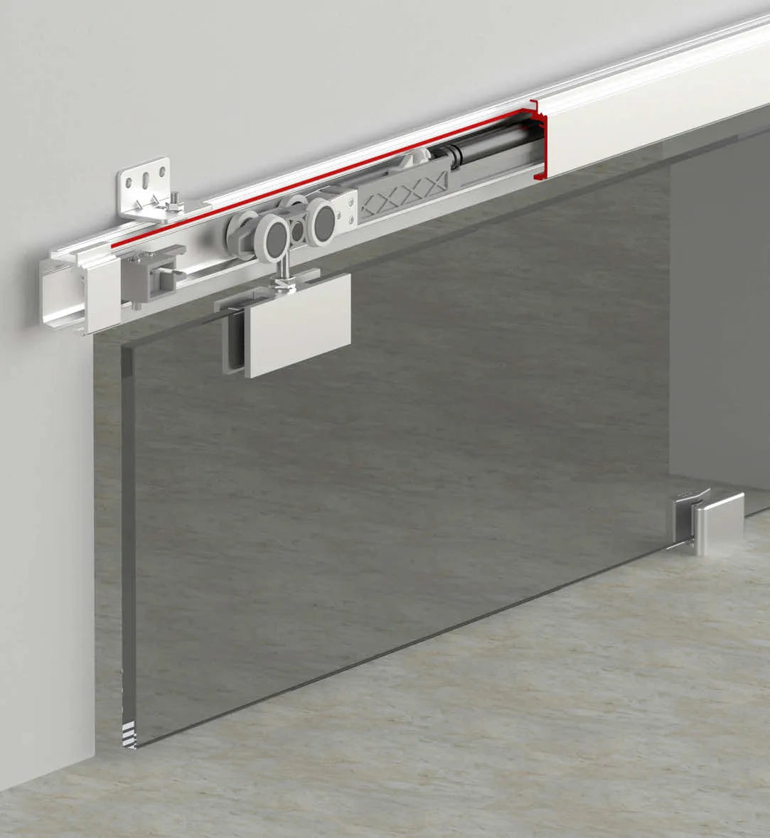 120 KG SLIDING GLASS DOOR SYSTEM - HAS TWO WAY SOFT CLOSING