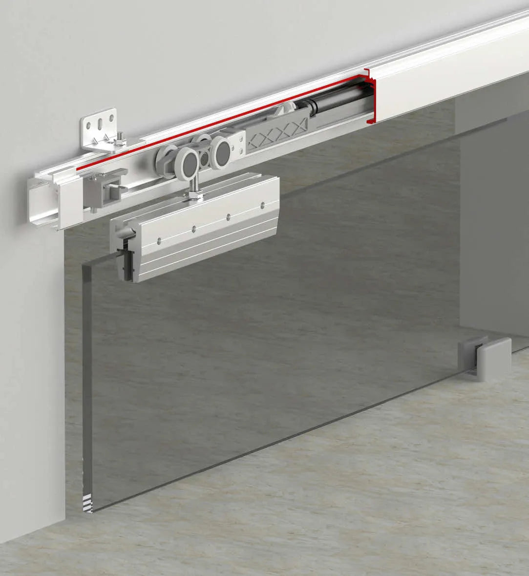 120 KG SLIDING GLASS DOOR SYSTEM - HAS TWO WAY SOFT CLOSING