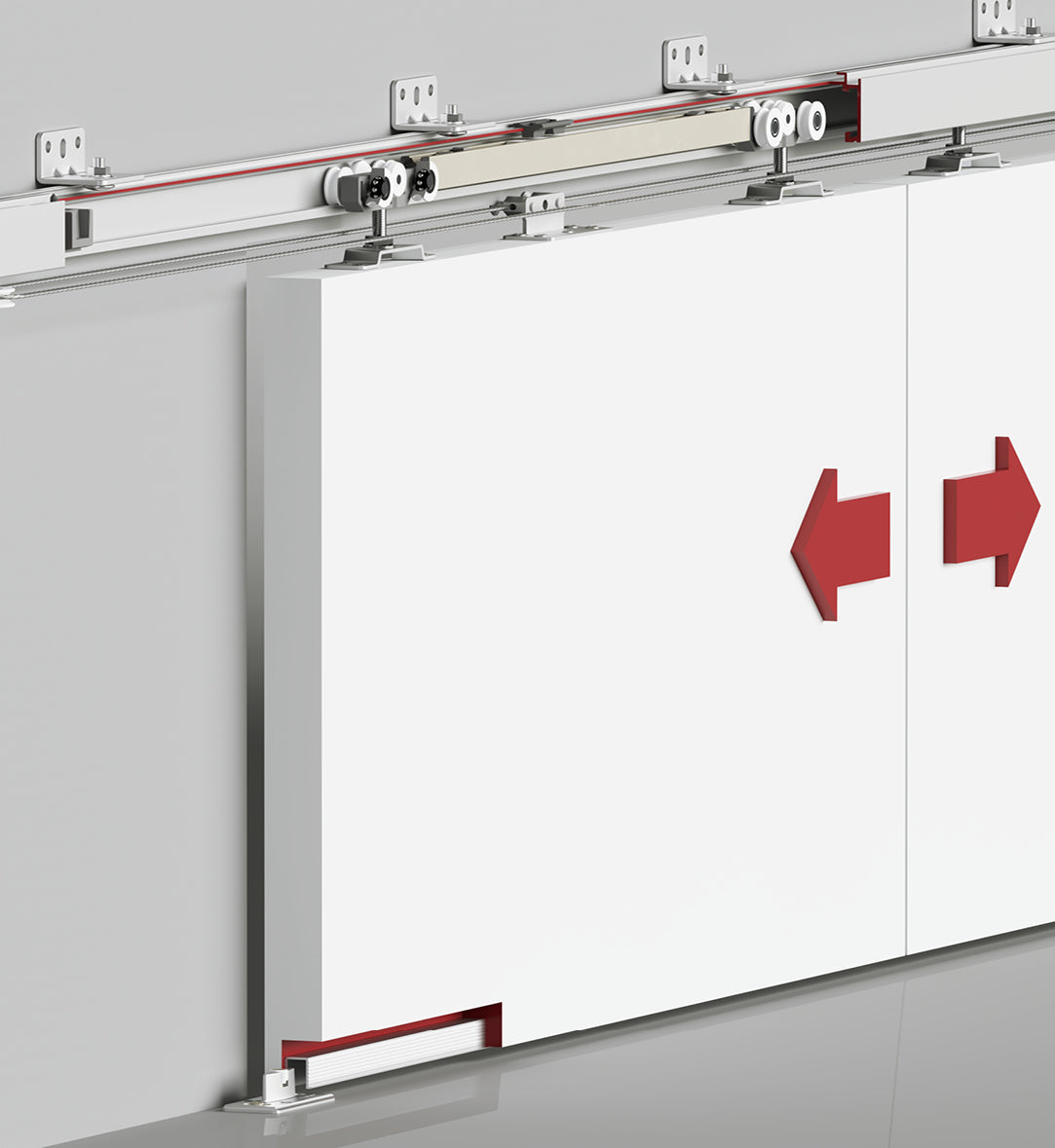 120 KG ADJUSTABLE FUNICULAR SLIDING DOOR SYSTEM - TWO WAY SOFT CLOSING