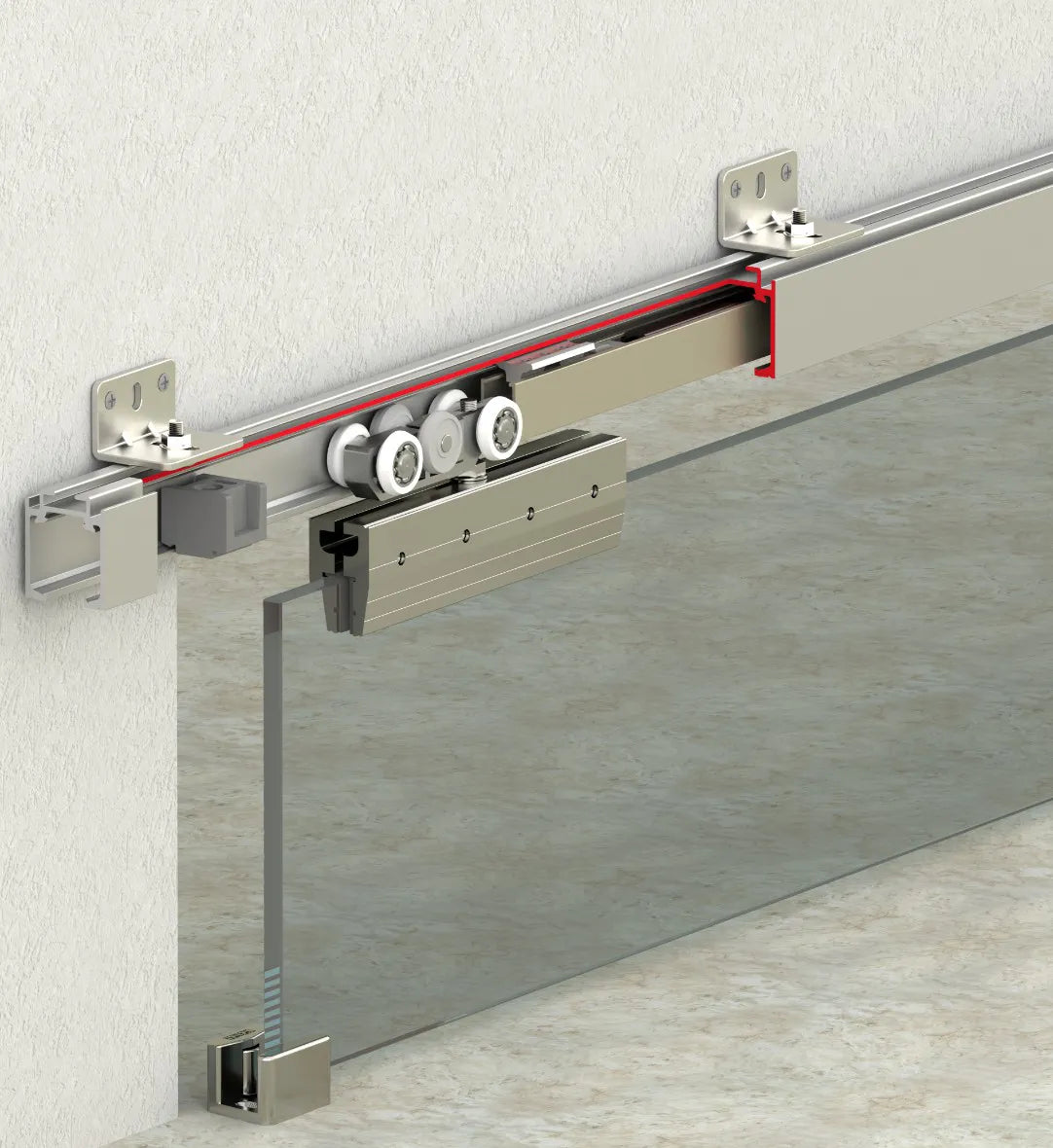 60 KG ADJUSTABLE SLIDING GLASS DOOR SYSTEM - TWO WAY SOFT CLOSING