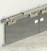 60 KG ADJUSTABLE FUNICULAR SLIDING GLASS DOOR SYSTEM - TWO WAY SOFT CLOSING
