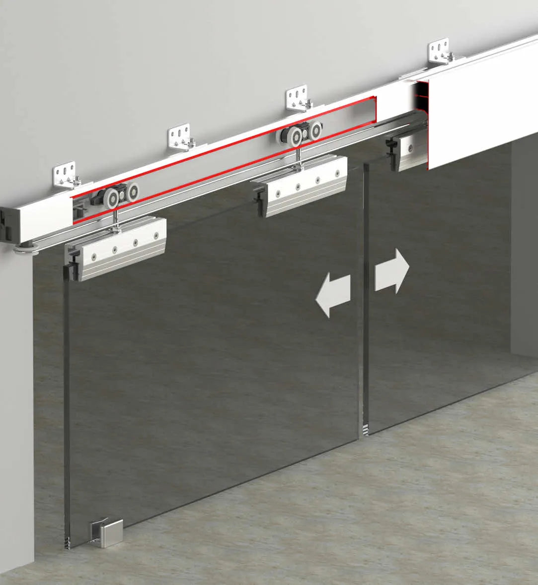 120 KG FUNICULAR SLIDING GLASS DOOR SYSTEM