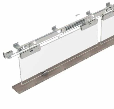 120 KG FUNICULAR SLIDING GLASS DOOR SYSTEM-HAS ONE SOFT