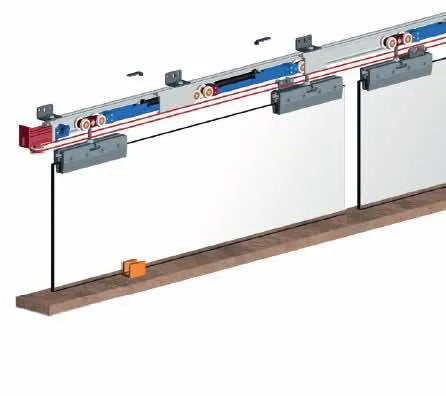 120 KG FUNICULAR SLIDING GLASS DOOR SYSTEM-HAS TWO SOFT