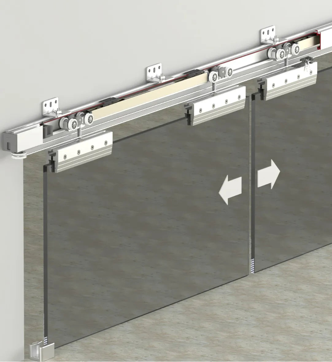 DOORSYNC 9981 - 120 KG ROPE-DRIVEN SLIDING GLASS DOOR SYSTEM