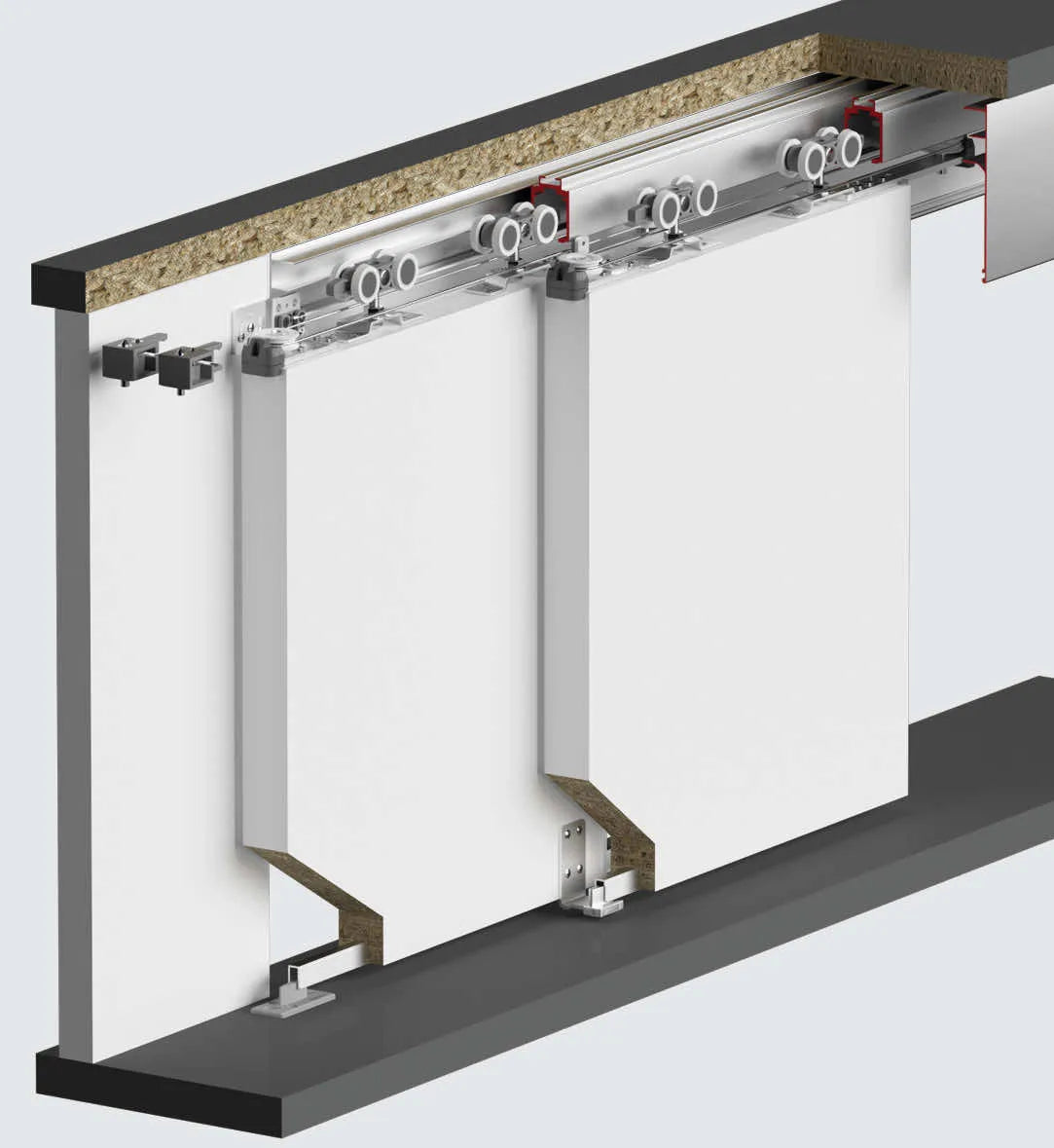 80 KG TELESCOPIC SLIDING SYSTEM - 2+1 DOOR