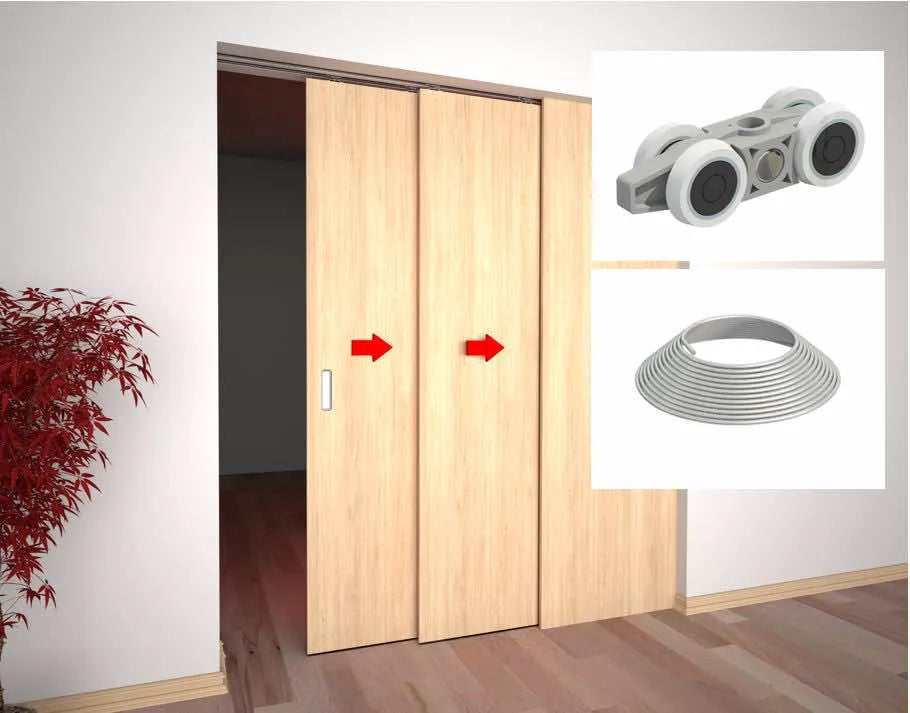 80 KG TELESCOPIC SLIDING SYSTEM - 2 + 1 DOOR