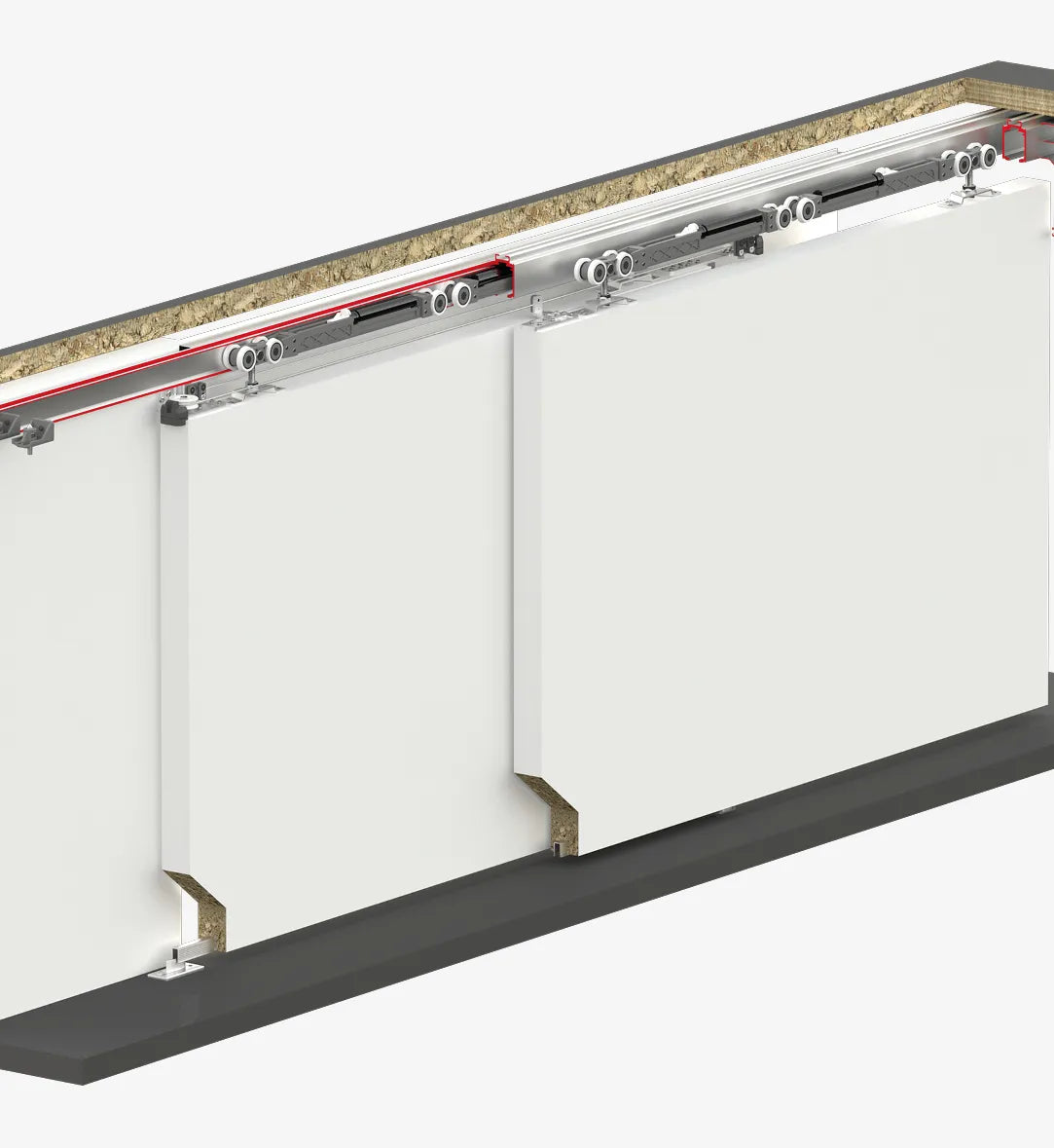 80 KG ADJUSTABLE TELESCOPIC FUNICULAR SLIDING DOOR SYSTEMS - TWO WAY SOFT