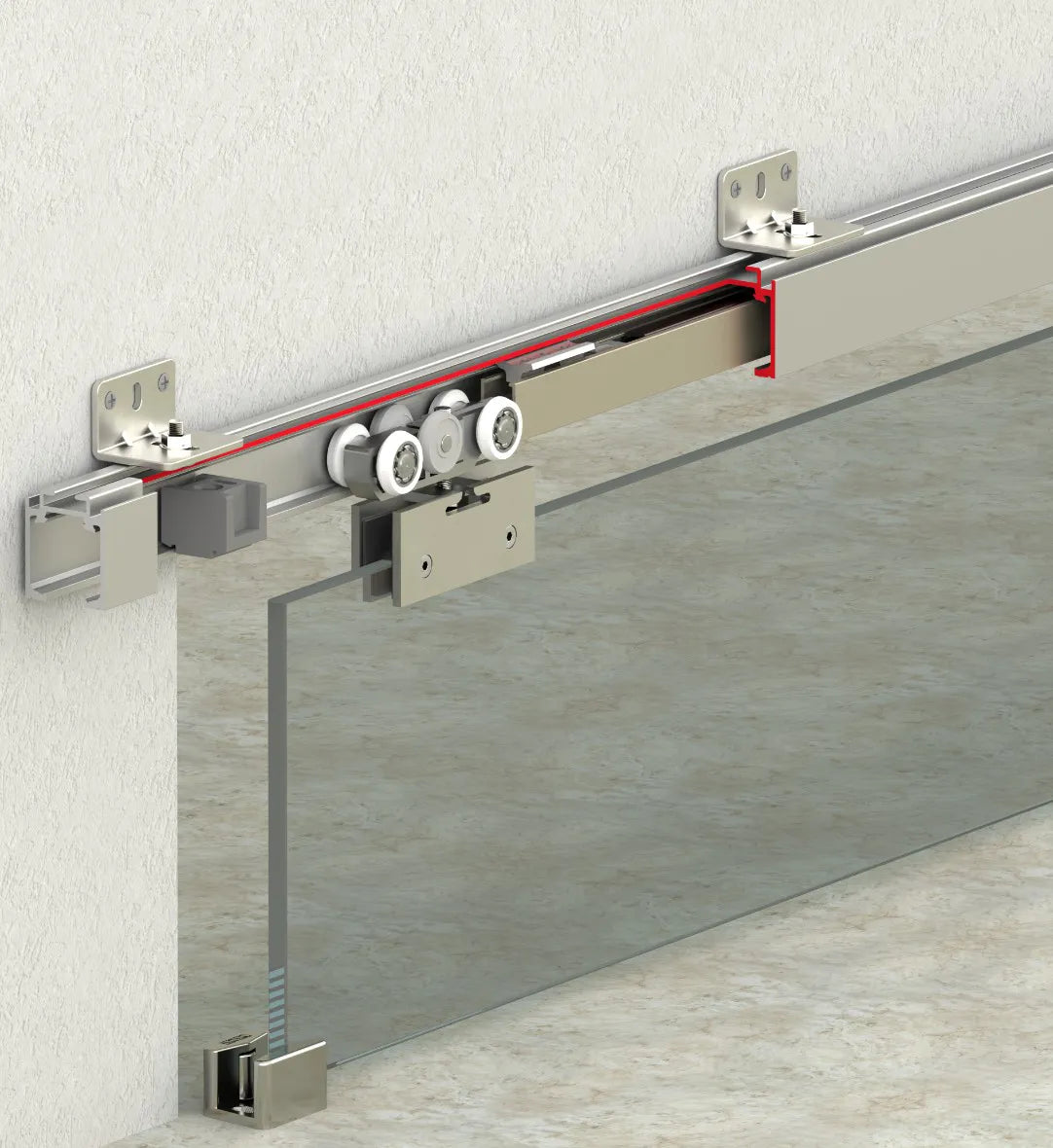 40 KG ADJUSTABLE SLIDING GLASS DOOR SYSTEM - TWO WAY SOFT CLOSING