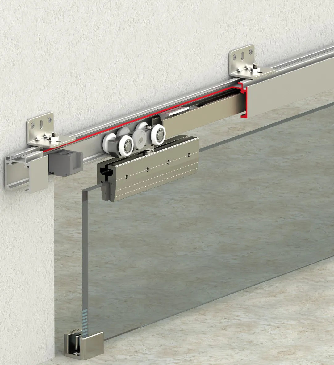 40 KG ADJUSTABLE SLIDING GLASS DOOR SYSTEM - TWO WAY SOFT CLOSING