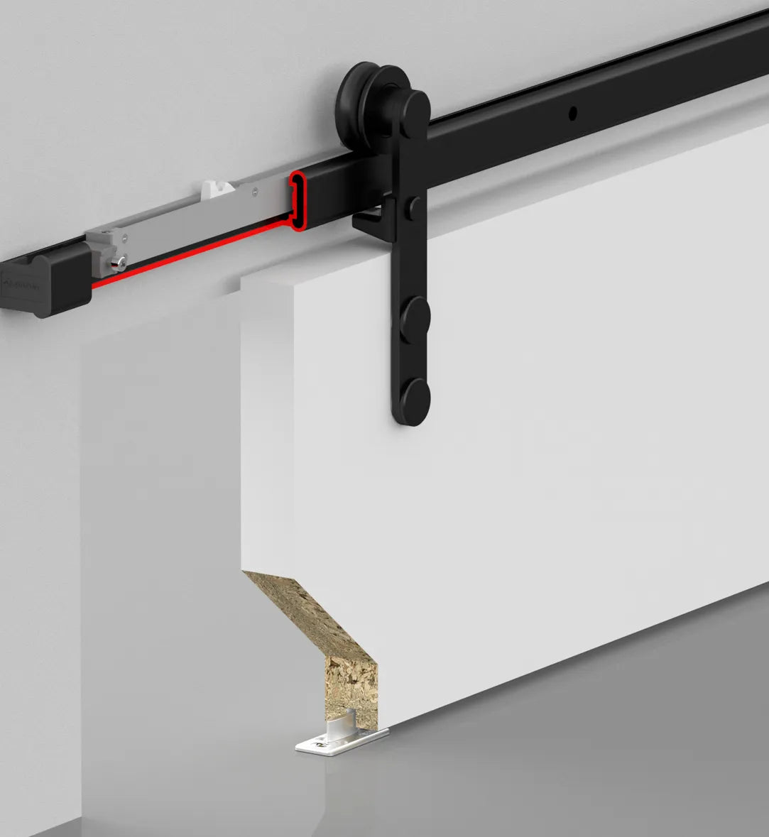80 KG ADJUSTABLE SLIDING  DOOR SYSTEM - TWO WAY SOFT CLOSING