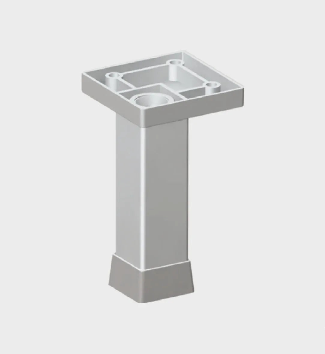 ALU. FURNITURE FEET W25 SILVER - 6 CM