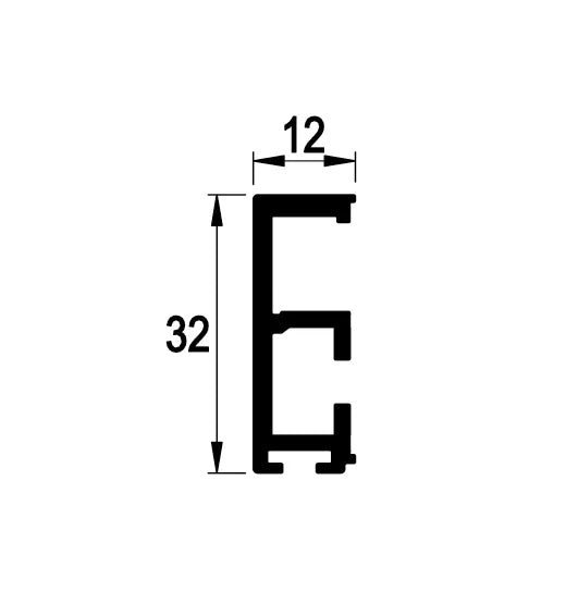 ALUMINIUM FRAME PROFILE - MAT ANODIZED