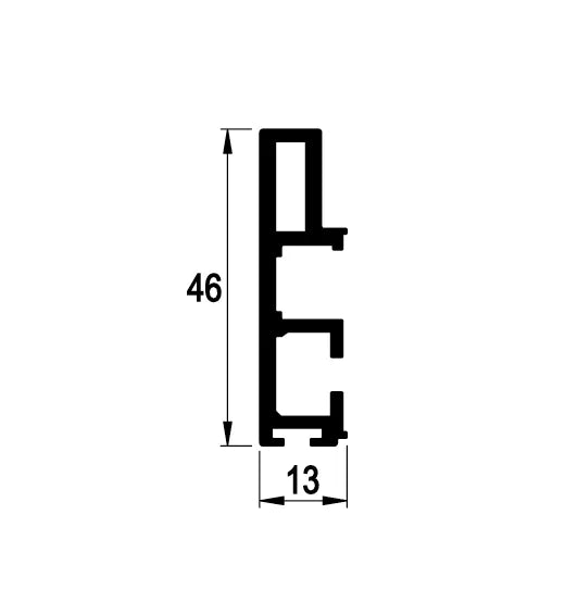 ALUMINIUM FRAME PROFILE - MAT ANODIZED