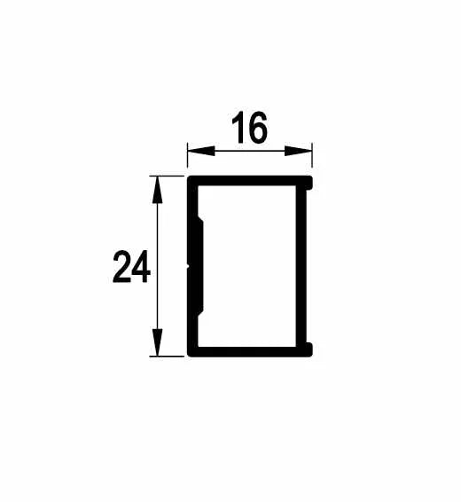 ALUMINIUM FRAME PROFILE - MAT ANODIZED