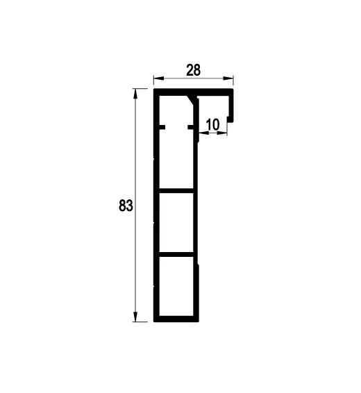 ALUMINIUM FRAME PROFILE - MAT ANODIZED