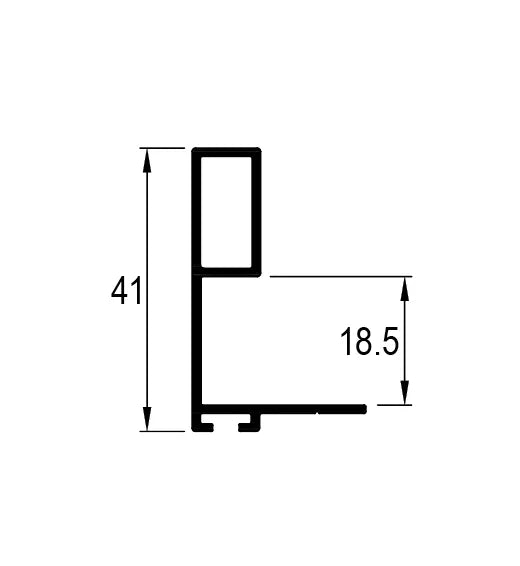 ALUMINIUM HANDLE PROFILE - 18 MM - BRIGHT