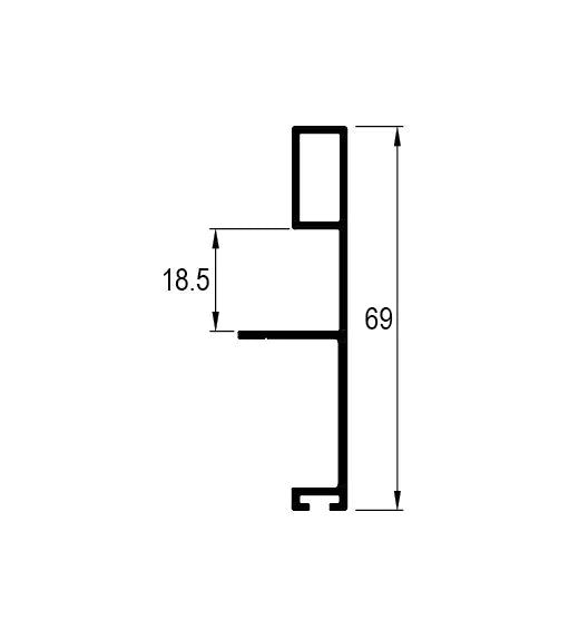 ALUMINIUM HANDLE PROFILE - 18 MM - BRIGHT
