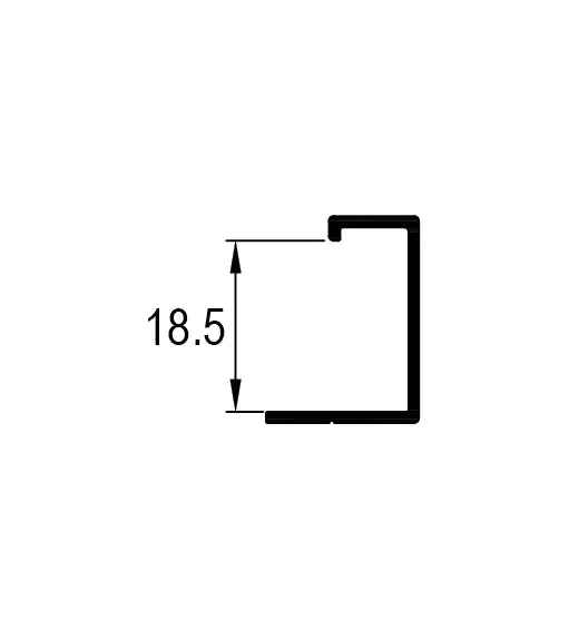 ALUMINIUM HANDLE PROFILE - 18 MM - BRIGHT