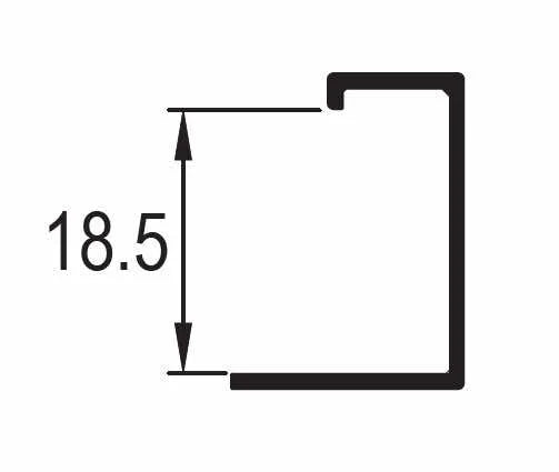 ALUMINIUM HANDLE PROFILE - 18 MM - BRIGHT