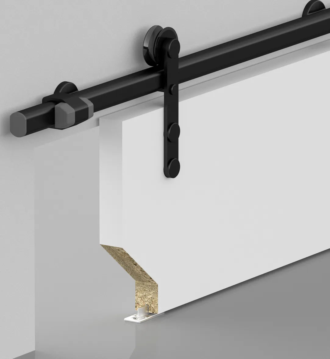 BARNDOOR - TOP HANGER SLIDING SYSTEM - 1700 - BLACK