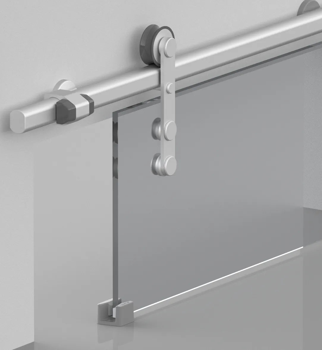 TOP HANGER SLIDING GLASS DOOR SYSTEM 1700 MM - GREY
